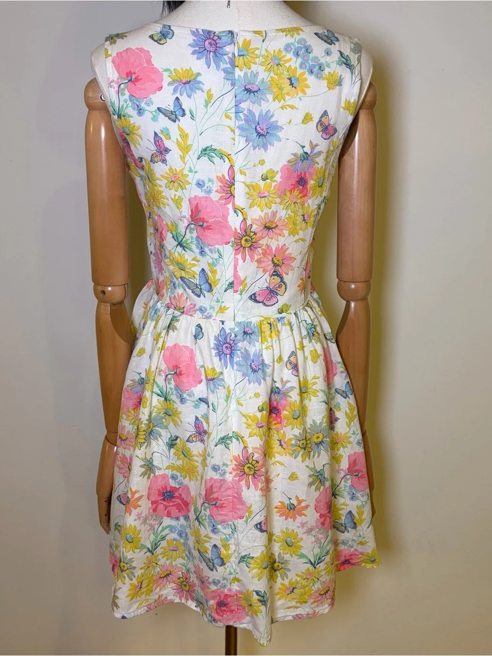 Gap Kids Floral Linen Blend Butterfly Summer Dress Size XXL 14/15 Like New